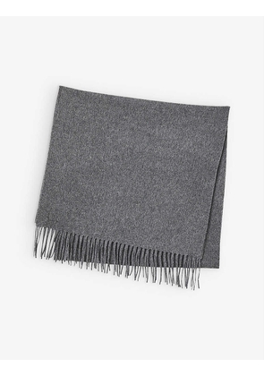 Fringed wool and cashmere-blend scarf