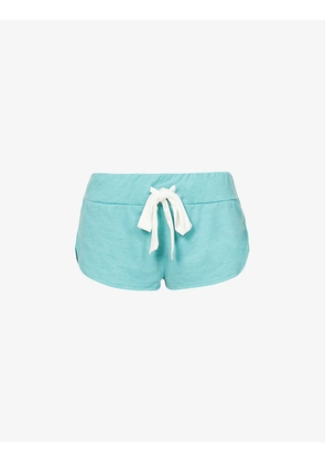 Heather Track drawstring-waist cotton-blend pyjama shorts