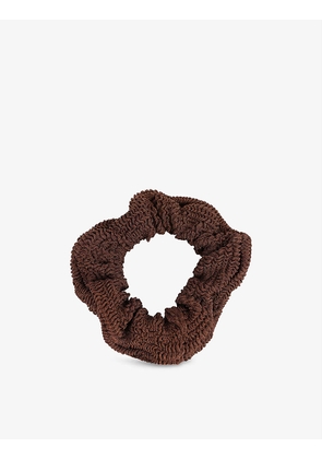 Crinkled stretch-woven scrunchie