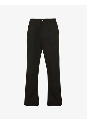 Relaxed-fit wide-leg cotton trousers