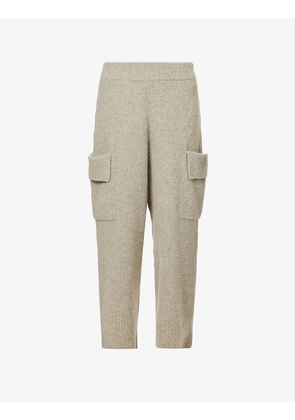 Wale cropped tapered high-rise wool-blend trousers