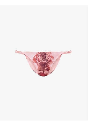 Vintage Rose floral-print high-rise bikini bottoms