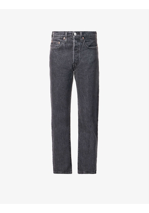 501 Straight-Leg High-Rise Stretch-Denim Jeans
