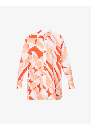 Poolside abstract-print cotton shirt