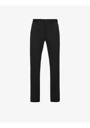 Pleated regular-fit tapered-leg woven trousers