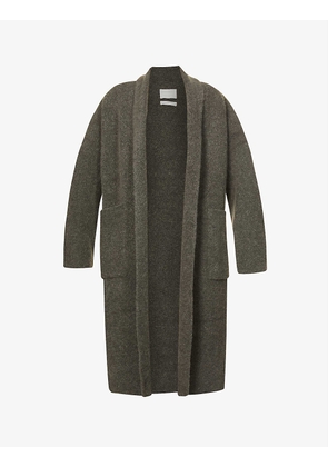 Lichen longline wool-blend coat