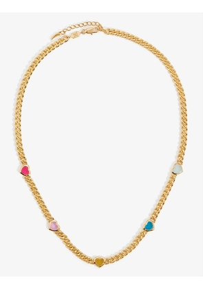 Jelly Heart 18ct recycled yellow-gold plated brass, quartz and chalcedony necklace