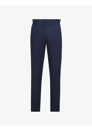 Griffon slim-fit straight-leg linen trousers