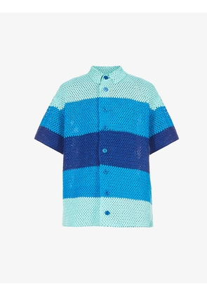Crochet relaxed-fit cotton shirt