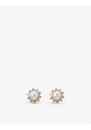 Sunnny Halo metal and cubic zirconia stud earrings