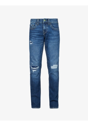 Geno No Flap distressed slim-leg stretch-denim jeans