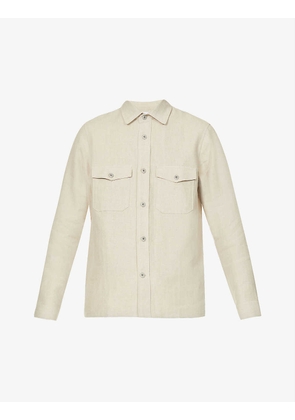 Utility long-sleeve regular-fit linen shirt