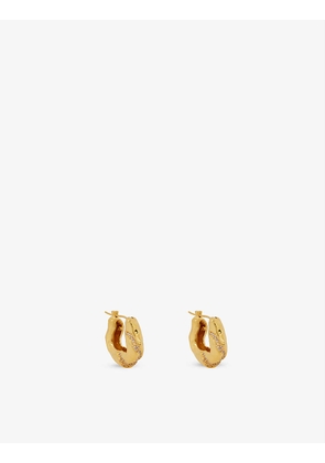 Statement Wave crystal-embellished 18ct gold-plated brass earrings