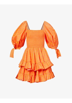 Finley polka-dot cotton-blend mini dress