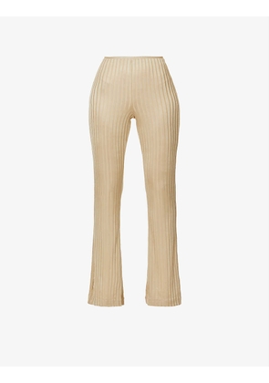 Camoua flared-leg high-rise stretch-knit trousers