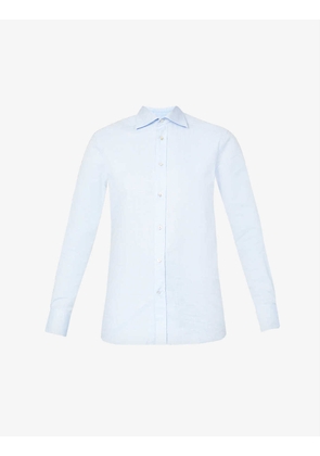 The Boyfriend long-sleeved organic linen and organic cotton-blend shirt