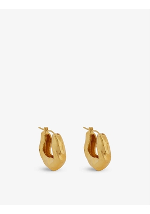 Statement Waves 18ct gold-plated brass earrings