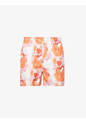 Summer Joy all-over pattern woven swim shorts