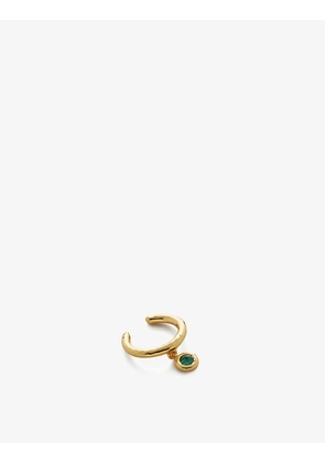 Mini Gem recycled 18ct gold-plated vermeil sterling silver and green onyx ear cuff