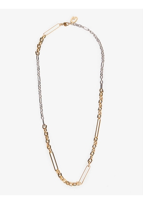 Mixed-link brass necklace
