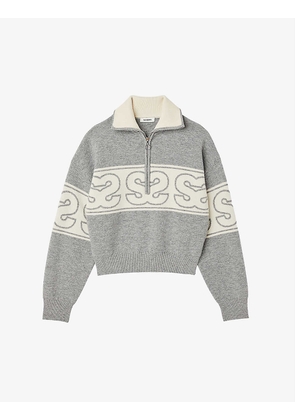 Jacquard wool-blend sweatshirt