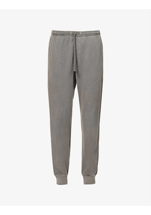 Branded mid-rise cotton-jersey jogging bottoms