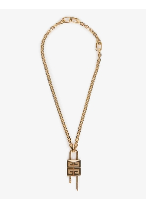 Lock small gold-toned brass necklace