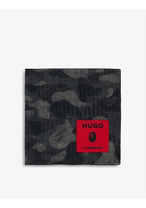 A Bathing Ape x HUGO camo-print cotton and silk-blend pocket square
