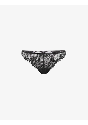 Exotique embroidered stretch-woven brief