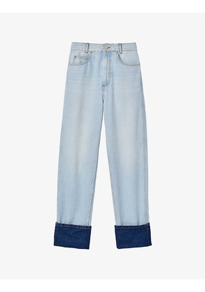 Lord contrast-cuff denim jeans