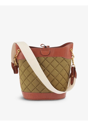 Leather and quilted shell bucket bag