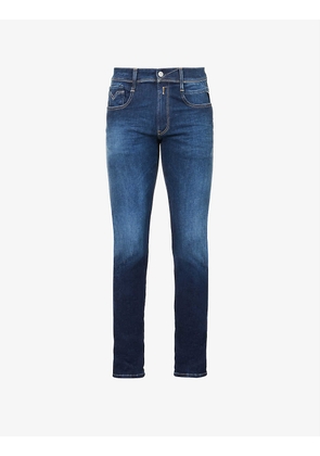 Anbass brand-embroidered slim-fit stretch-denim jeans