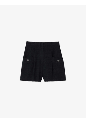 Cadaques high-rise tweed shorts