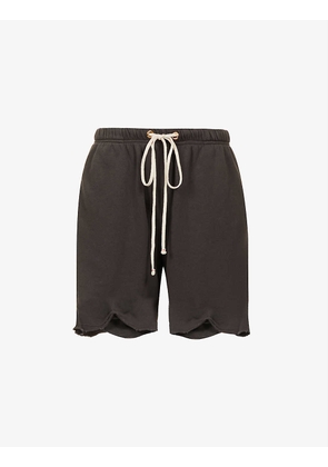 Raw-hem relaxed-fit cotton-jersey shorts