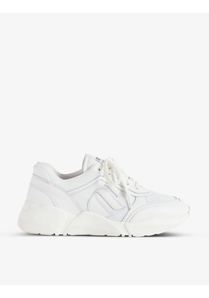 Aero panelled mesh and leather low-top trainers