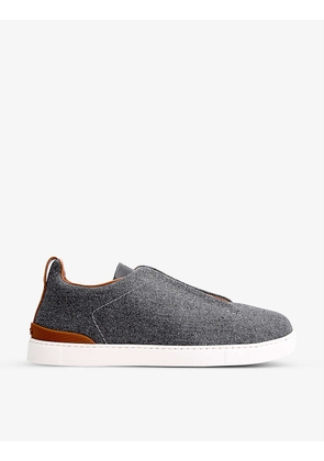 Triple Stitch contrast-tab woven low-top trainers