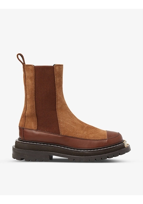 Liam leather-trimmed suede Chelsea boots