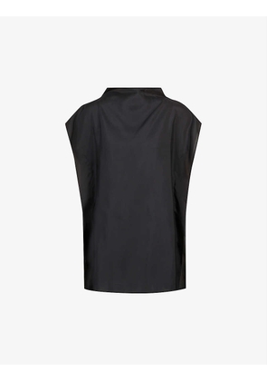 Bataille boat-neck silk top