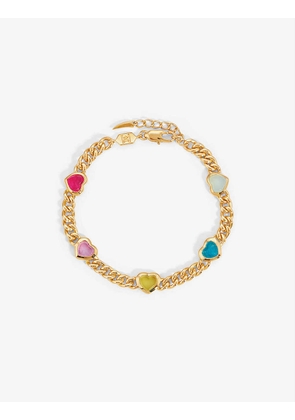 Jelly Heart medium 18ct recycled yellow-gold plated brass, quartz and chalcedony charm bracelet