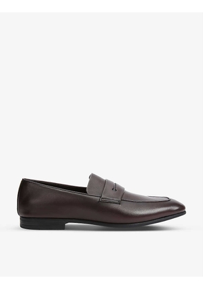 L'Asola almond-toe leather penny loafers