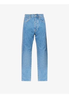 Contrast-stitched relaxed-fit straight-leg jeans