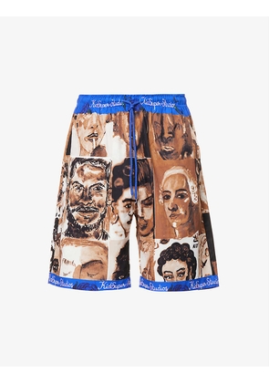 Portraits graphic-pattern relaxed-fit woven shorts