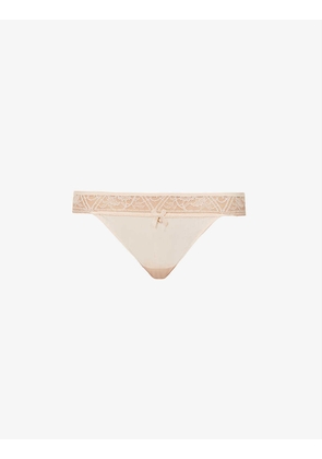 Alto tanga mid-rise stretch-jersey and lace briefs