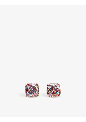 Glitter-filled metal stud earrings