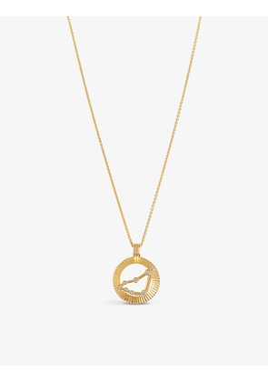 Capricorn Zodiac Constellation 18ct yellow gold-plated vermeil sterling-silver and cubic zirconia pendant necklace