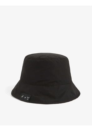 Logo-patch shell bucket hat