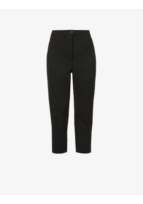 Relaxed-fit tapered-leg high-rise cotton-jersey jogging bottoms