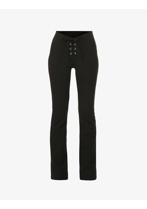 Len straight-leg mid-rise stretch-jersey trousers