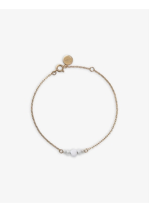 Faceted moonstone and gold-plated brass bracelet
