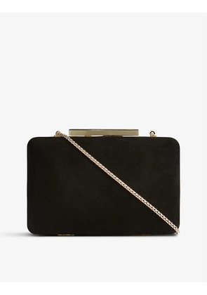Dotty gold-toned hardware suede clutch